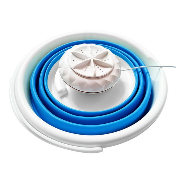 Portable Mini Washing Machine Ultrasonic Turbine Washing Machine Folding Laundry with USB Cable for Travel Apartments Business Trip
